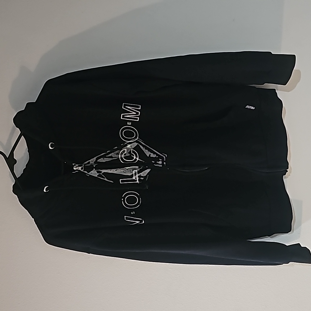 Volcom Black Hoodie Size S/P Boo Flaws!